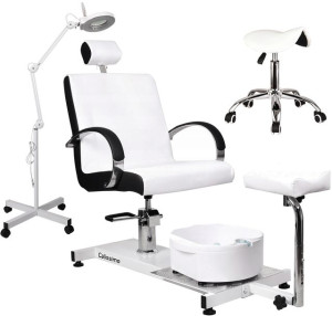Fotel Do Pedicure Kosmetyczny Lampa Lupa Taboret