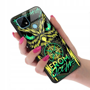 Etui Glass do REALME C21 Case BOHO Leaves Wzory