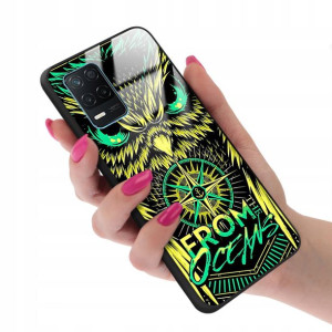 Etui Glass do REALME V13 5G Case BOHO Leaves Wzory