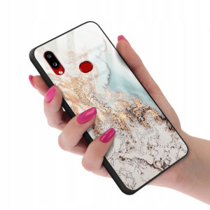 Etui Glass do SAMSUNG A10s Case Rose Gold Wzory