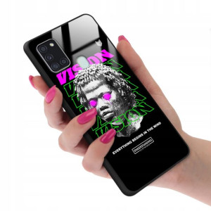 Etui GLASS do SAMSUNG A21S Obudowa NEONOWE Wzory