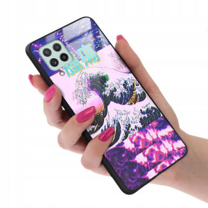 Etui Glass do SAMSUNG A22 4G Case Neonowe Wzory