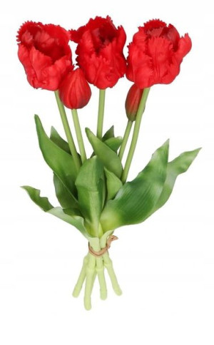 Tulipany Bukiet Tulipanów Kwiaty Gumowe 41cm 5gał