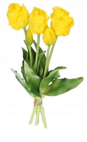 Tulipany Bukiet Tulipanów Kwiaty Gumowe 41cm 5gał