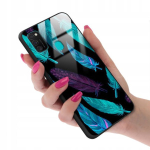 Etui Glass do SAMSUNG M30s Case BOHO Leaves Wzory