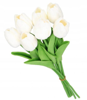 Tulipany Bukiet Tulipanów Kwiaty Gumowe 7gał 34cm