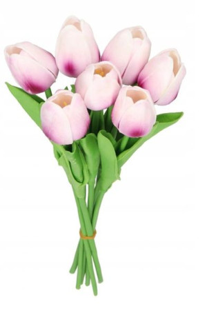 Tulipany Bukiet Tulipanów Kwiaty Gumowe 7gał 34cm