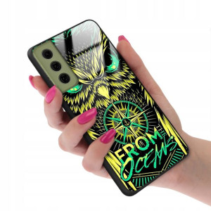 Etui Glass do SAMSUNG S21FE Case BOHO Leaves Wzory