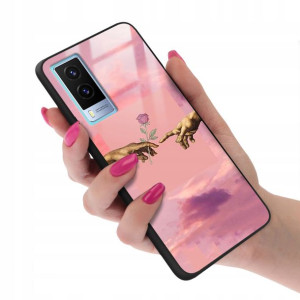 Etui Glass do VIVO V21E 5G Case Anioły Angel Wzory
