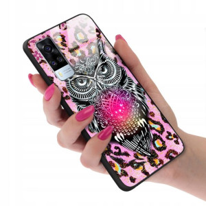 Etui Glass do VIVO Y51 2020 Case BOHO Pióra Wzory