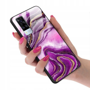 Etui Glass do VIVO Y51 2020 Marmurki Marble Wzory