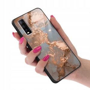 Etui Glass do VIVO Y70s Case TOP Rose Gold Wzory