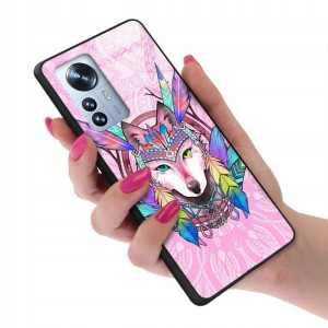 Etui Glass do XIAOMI 12 PRO Case Boho Pióra Wzory