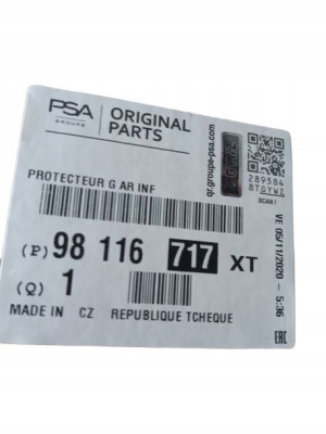 98116717xt Listwa Ochrona Drzwi Lewy Tył Psa 3008