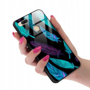 Etui Glass do XIAOMI MI A1 Case BOHO Leaves Wzory