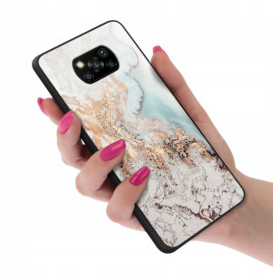Etui Glass do XIAOMI POCO X3 TOP Rose Gold Wzory