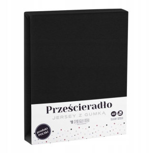 Czarne Prześcieradło Jersey 140x200 Z Gumką Eko