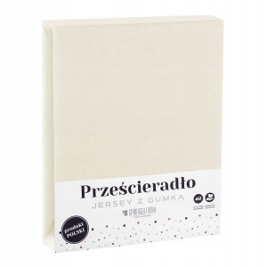 Kremowe Prześcieradło Jersey 90x200 Z Gumką Eko