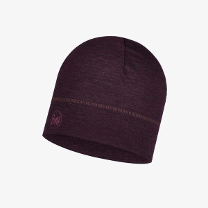 BUFF Czapka do biegania LIGHTWEIGHT MERINO Beanie Solid Deep Purple