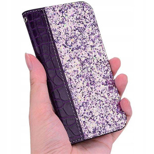 Etui Magnet Z Klapką Brokat Do Iphone 8 Fioletowy