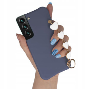 Etui Mat GRANAT do SAMSUNG S22 PLUS Łańcuch Serce