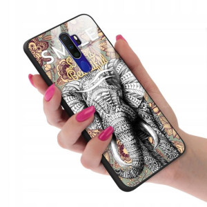 Etui Glass do OPPO A5 2020 Case BOHO Leaves Wzory