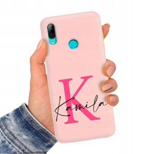Etui Mat Róż do HUAWEI P SMART 2019 Imiona Wzory