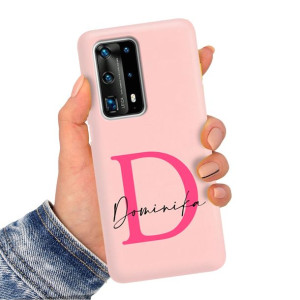 Etui Mat Róż do HUAWEI P40 PRO PLUS Imiona Wzory