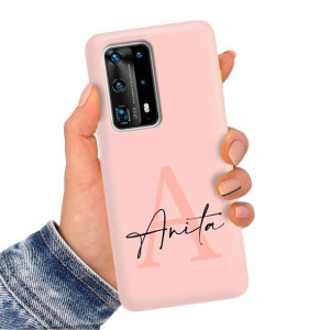 Etui Mat Róż do HUAWEI P40 PRO PLUS Imiona Wzory