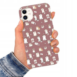 Etui Matowe Ciemny Róż do IPHONE 11 Modne Wzory