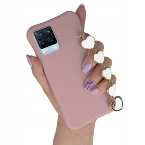 Etui Matowe CIEMNY RÓŻ do REALME 8 PRO Case Serce