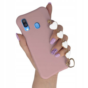 Etui Matowe CIEMNY RÓŻ do SAMSUNG A40 Case Serce