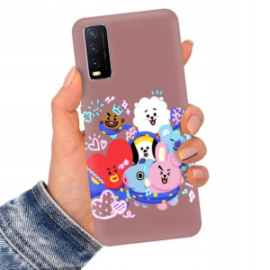 Etui Matowe CIEMNY RÓŻ do VIVO Y20i Case TOP Wzory
