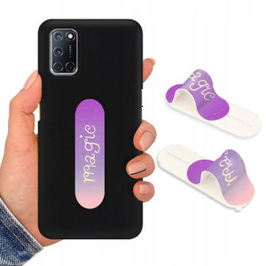 Etui Matowe Czarne + Uchwyt do OPPO A52 Case Wzory