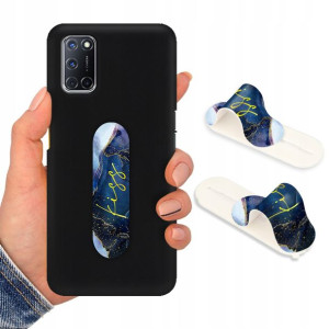 Etui Matowe Czarne + Uchwyt do OPPO A72 Case Wzory
