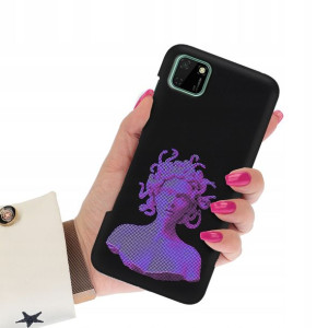 Etui Matowe Czarne do HUAWEI Y5P Art Sztuka Wzory