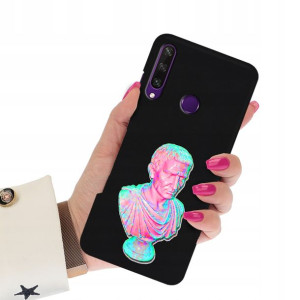 Etui Matowe Czarne do HUAWEI Y6P Art Sztuka Wzory