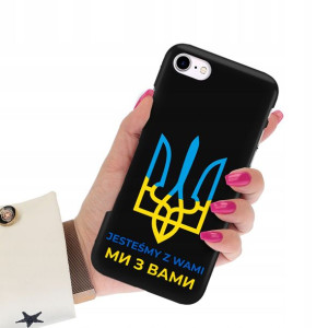 Etui Matowe Czarne do IPHONE 7 Wolna Ukraina War
