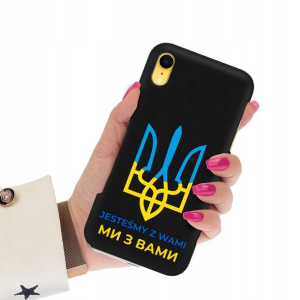 Etui Matowe Czarne do IPHONE XR Wolna Ukraina War