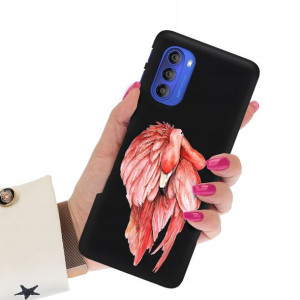 Etui Matowe Czarne do MOTOROLA G51 5G Wiosna Wzory