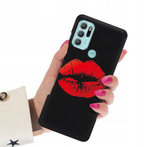 Etui Matowe Czarne do MOTOROLA G60s Wiosna Wzory