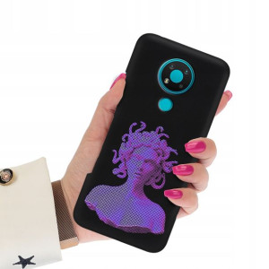 Etui Matowe Czarne do NOKIA 3.4 Art Sztuka Wzory