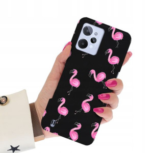 Etui Matowe Czarne do REALME C31 Wiosenne Wzory