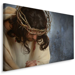 Obraz Ścienny JEZUS W Koronie Cierniowej 3D Wielki Piątek Religia 70x50