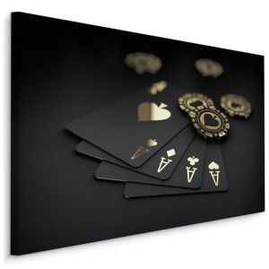 Obraz Canvas Do Biura KARTY Do Gry Żetony As Poker Kasyno 120x80