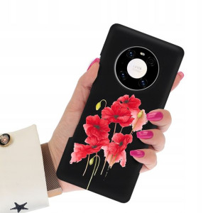 Etui Matowe CZARNY do HUAWEI MATE 40 Wiosna Wzory