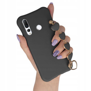 Etui Matowe CZARNY do HUAWEI NOVA 4 Case Top Serce