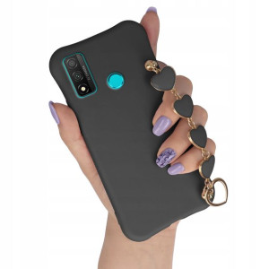Etui Matowe CZARNY do HUAWEI P SMART 2020 Serce