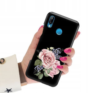 Etui Matowe CZARNY do HUAWEI P30 LITE Wiosna Wzory