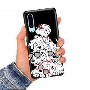 Etui Matowe CZARNY do HUAWEI P30 Obudowa TOP Wzory